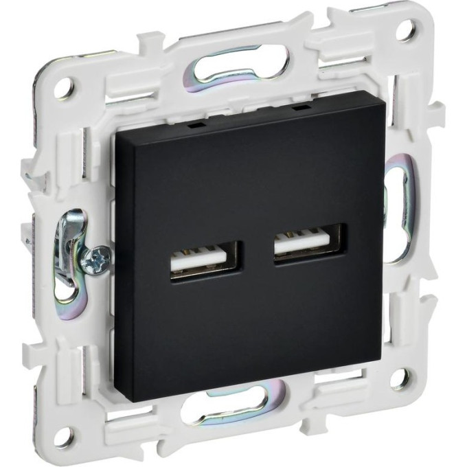 Розетка IEK SK-U21-D31-K02 USB A+A 3.1А SKANDY SK-R15Bl черный