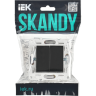 Выключатель 2-клавишный проходной 10А IEK SKANDY SK-V05Bl черный SK-V22-0-10-K02
